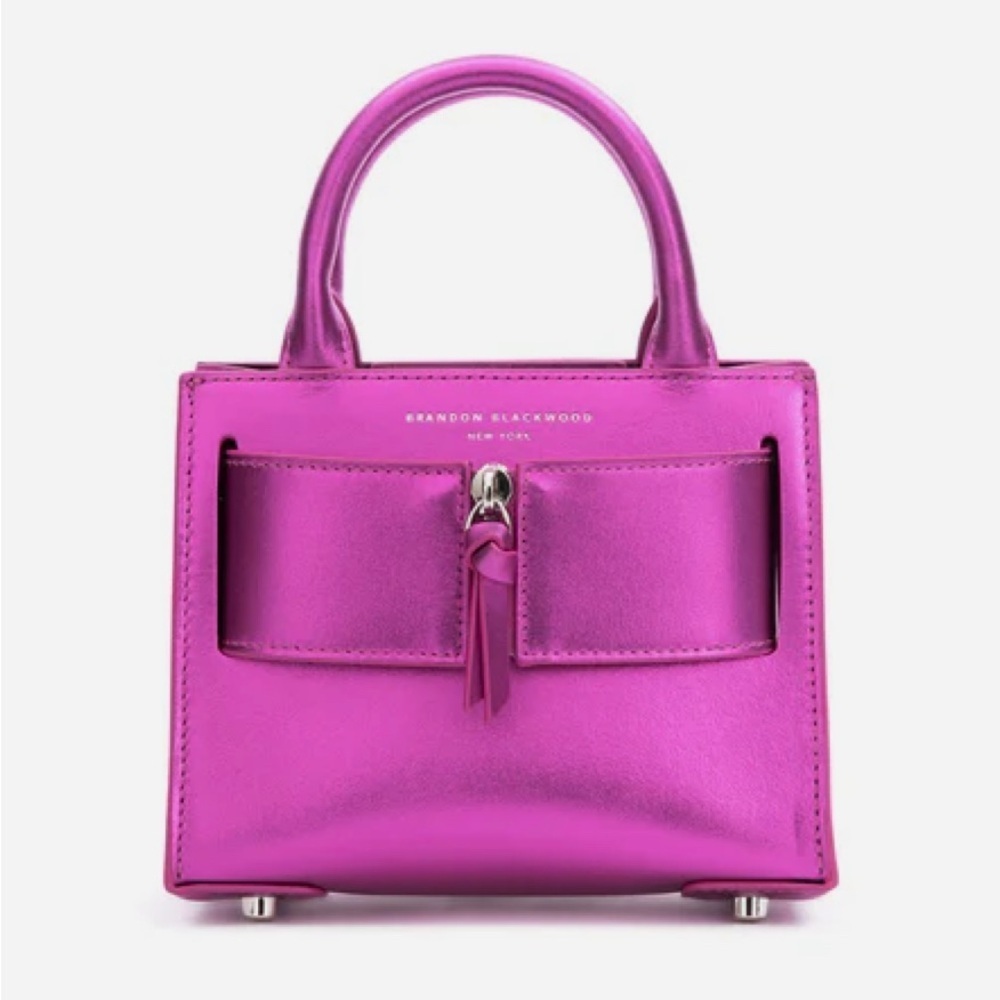 Brandon Blackwood METALLIC MAGENTA LEATHER Kuei bag